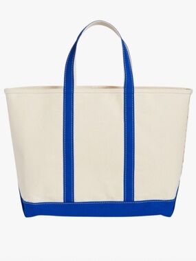LL Bean Large Boat Tote Bag Rare Regatta Blue